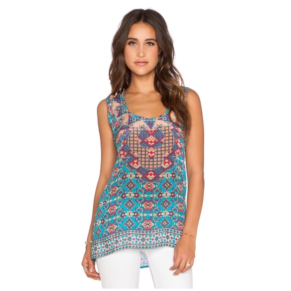 Sold • vikki silk tunic tank top in blue - Picture 2 of 7